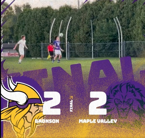 Bronson and Maple Valley tie in boys soccer